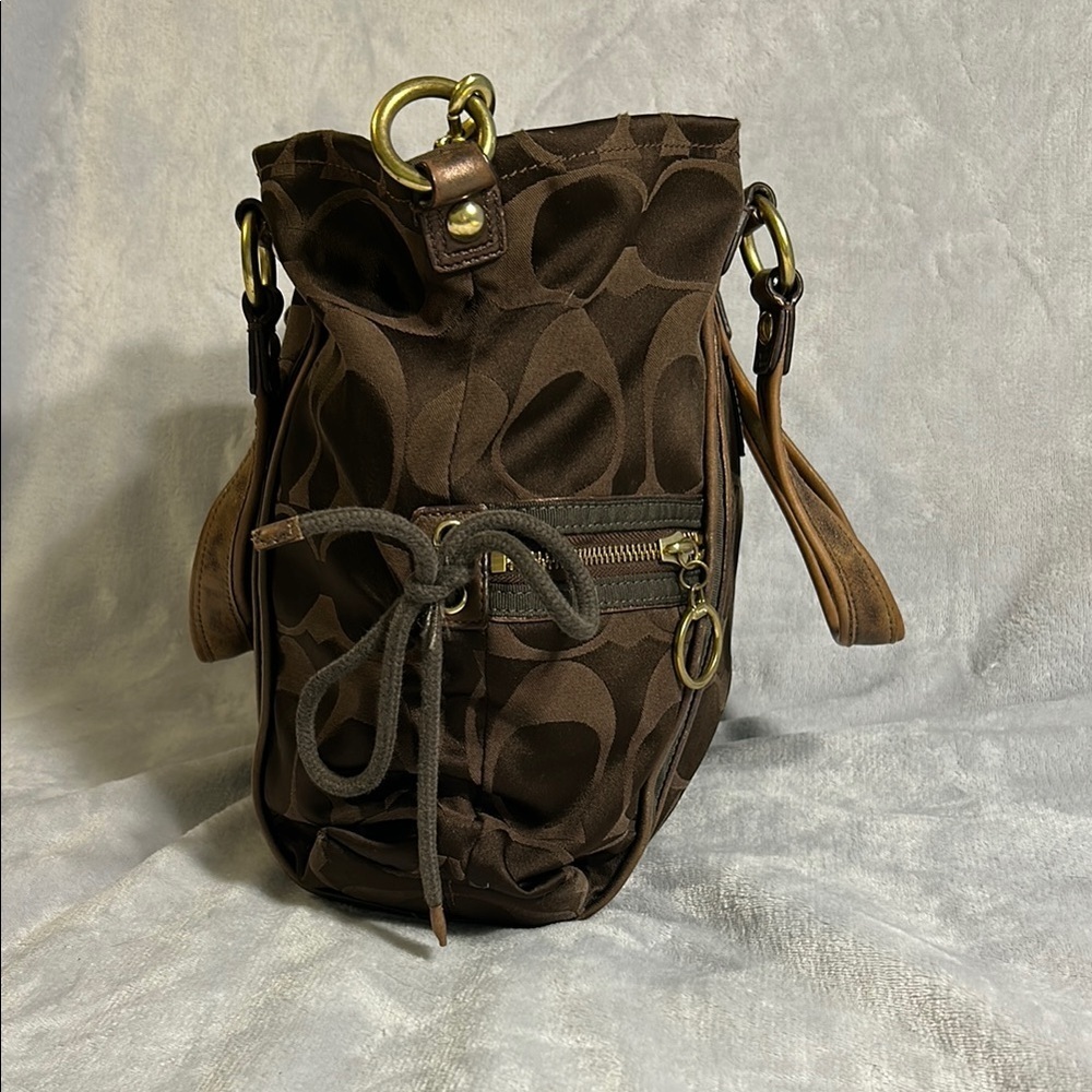 COACH Poppy 13843 Brown Tote Bag - Picture 7 of 15